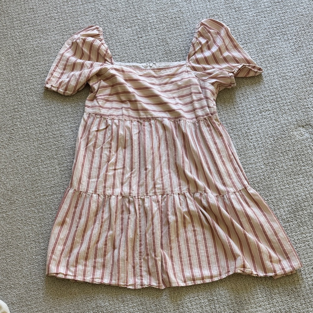 3 for $25 ❤️// LOFT Dress with Pink and White Stripes